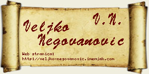 Veljko Negovanović vizit kartica